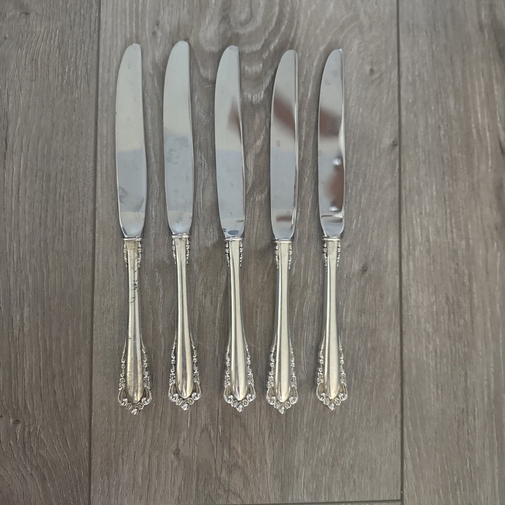Lunt Carillon Sterling Silver Knife Set of 5 8 7/8" - No Monograms